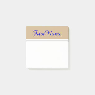 Notas Post-it® Fondo del moreno con nombre personalizado elegante