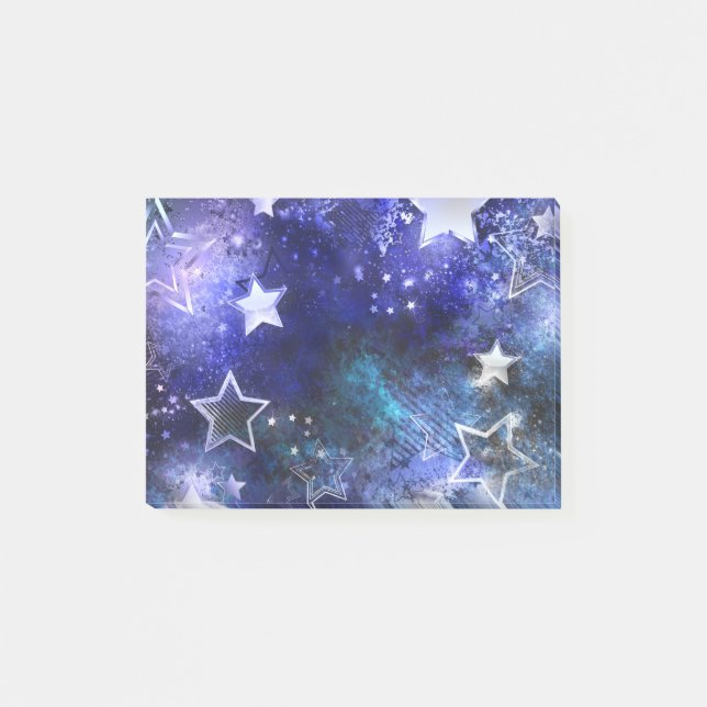 Notas Post-it® Fondo espacial con estrellas (Anverso)