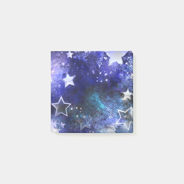 Notas Post-it® Fondo espacial con estrellas (Anverso)