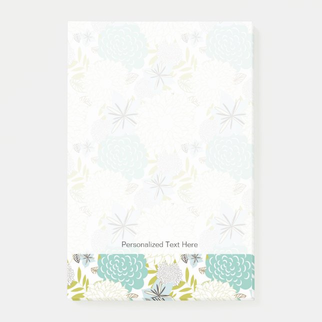 Notas Post-it® Fondo floral (Anverso)