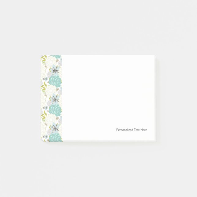 Notas Post-it® Fondo floral (Anverso)