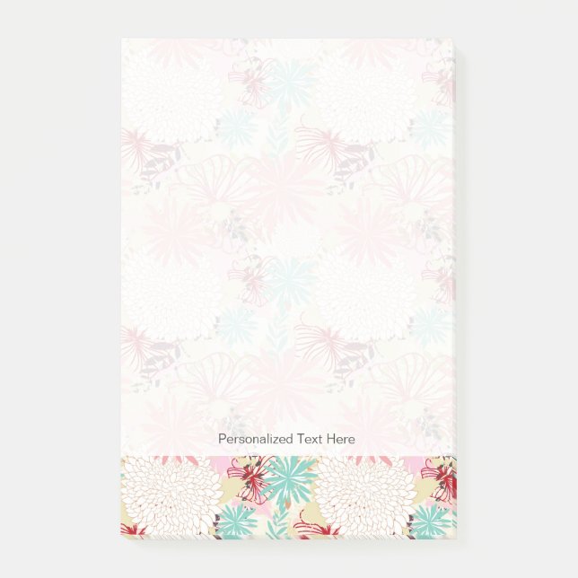 Notas Post-it® Fondo floral 4 (Anverso)