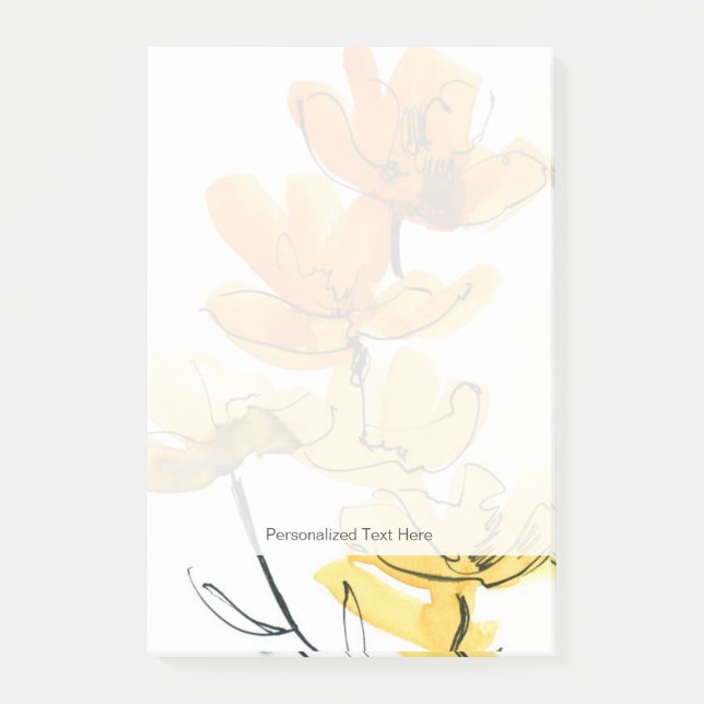 Notas Post-it® Fondo floral abstracto (Anverso)