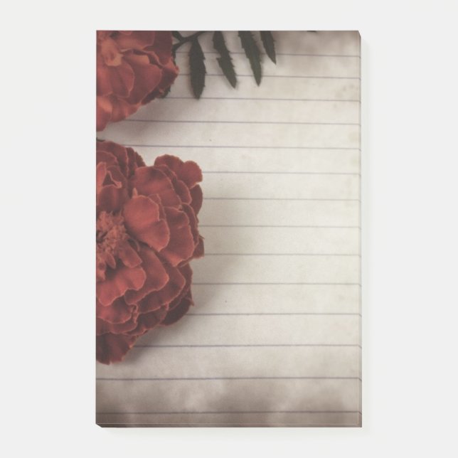 Notas Post-it® Fondo floral con papel tendido (Anverso)