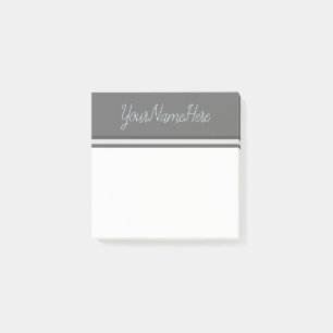 Notas Post-it® Fondo gris oscuro llano y nombre ciánico ligero