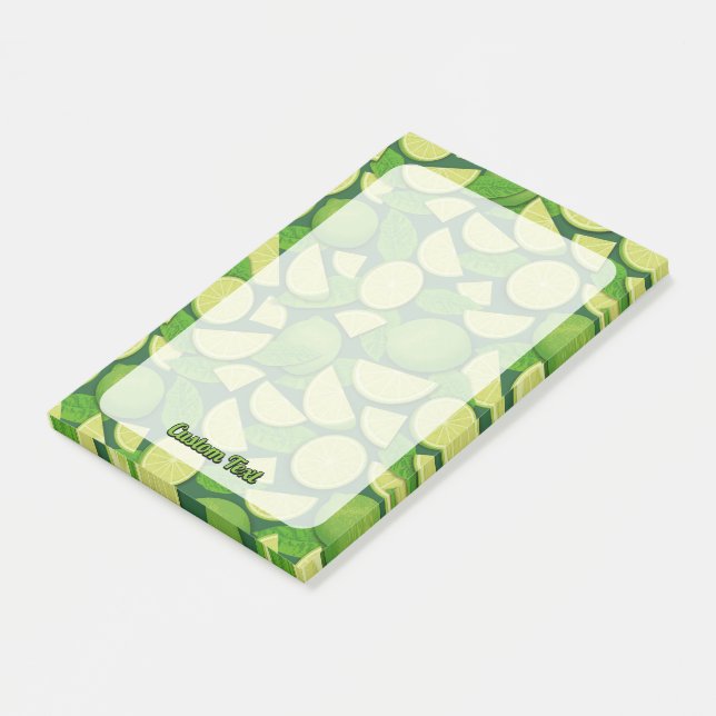 Notas Post-it® Fondo Lime (En perspectiva)