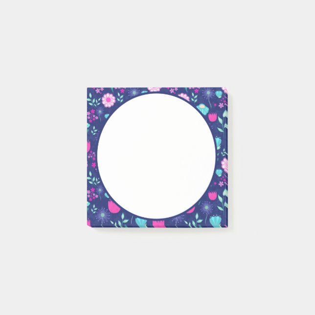 Notas Post-it® Fondo lindo con patrón floral (Anverso)