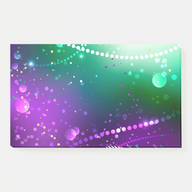Notas Post-it® Fondo morado festivo Mardi Gras (Anverso)