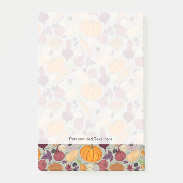 Notas Post-it® Fondo retro de verduras frescas (Anverso)