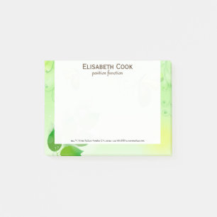 Notas Post-it® Fondo Verde Primavera Con Mariposa