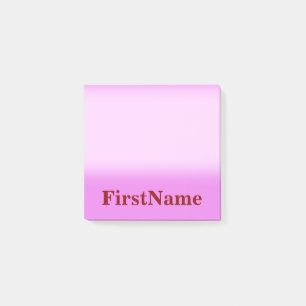 Notas Post-it® Fondo violeta simple y nombre negrita rojo oscuro