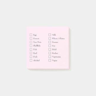 Notas Post-it® Food Allergy Checklist Sticky Notes for Kitchen