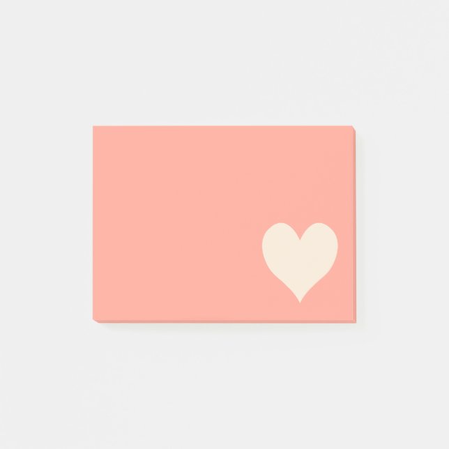 Notas Post-it® Forma antigua del corazón blanco (Anverso)