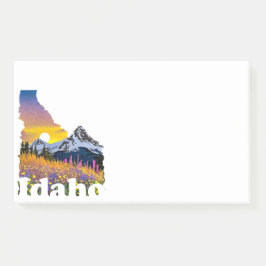 Notas Post-it® Forma de Idaho con montaña y flores silvestres