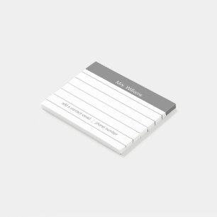 Notas Post-it® Formación profesional personalizada Gray Stripe Te