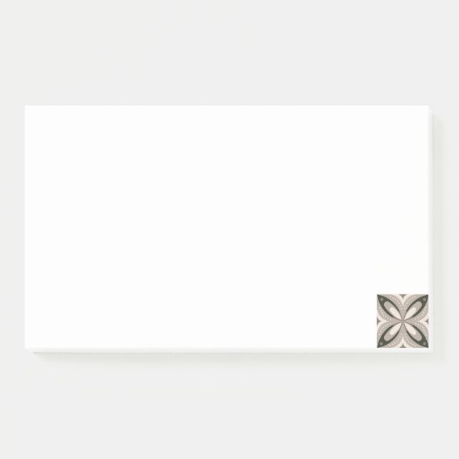 Notas Post-it® Formas circulares retro beige y marrón (Anverso)