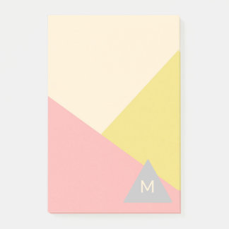 Notas Post-it® Formas geométricas en colores pastel monogramadas