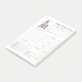 Notas Post-it® Formulario de pedido de pastelería para panadería 