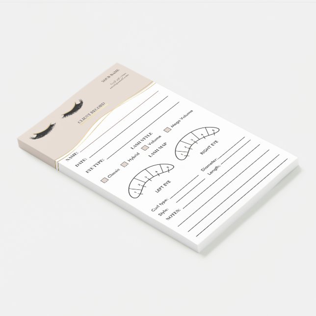 Notas Post-it® Formulario de Registro de Cliente de Pestañas Eleg (En perspectiva)