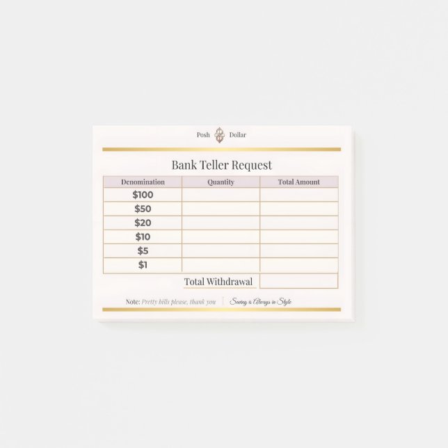 Notas Post-it® Formulario de solicitud de cajero automático de re (Anverso)