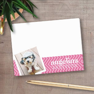 Notas Post-it® Foto con el nombre personalizado del patrón de che