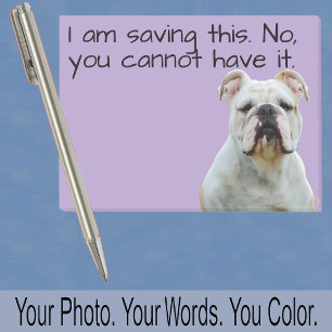 Notas Post-it® Foto de Bulldog o tu perro—Relleno de calcetín ado