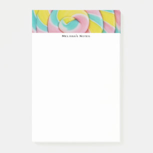 Notas Post-it® Foto de caramelos pasteles en espiral arcoiris Pas