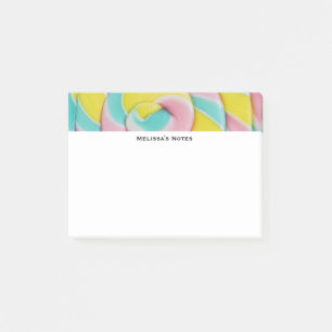 Notas Post-it® Foto de caramelos pasteles en espiral arcoiris Pas