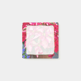 Notas Post-it® Foto de navidades variados de poinsettia rosa y ro