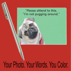 Notas Post-it® Foto de Pug o de tu perro: pequeño regalo para rel