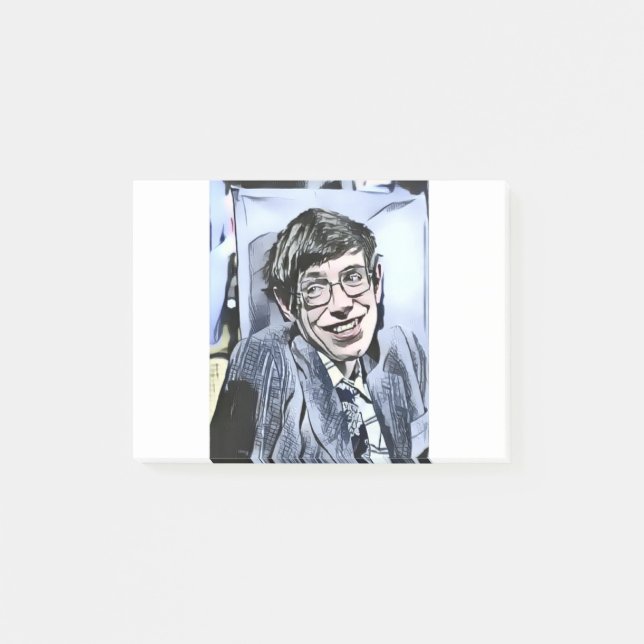 Notas Post-it® Foto de Stephen Hawking. (Anverso)