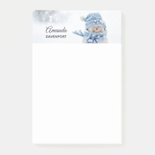 Notas Post-it® Foto de un muñeco de nieve en invierno - Navidades