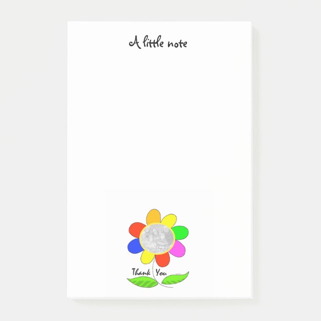 Notas Post-it® foto personalizada Gracias flor (Anverso)