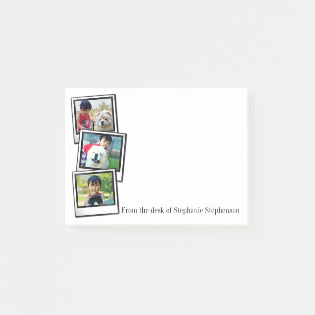 Notas Post-it® foto personalizada marco inmediato 3-Photo (Anverso)