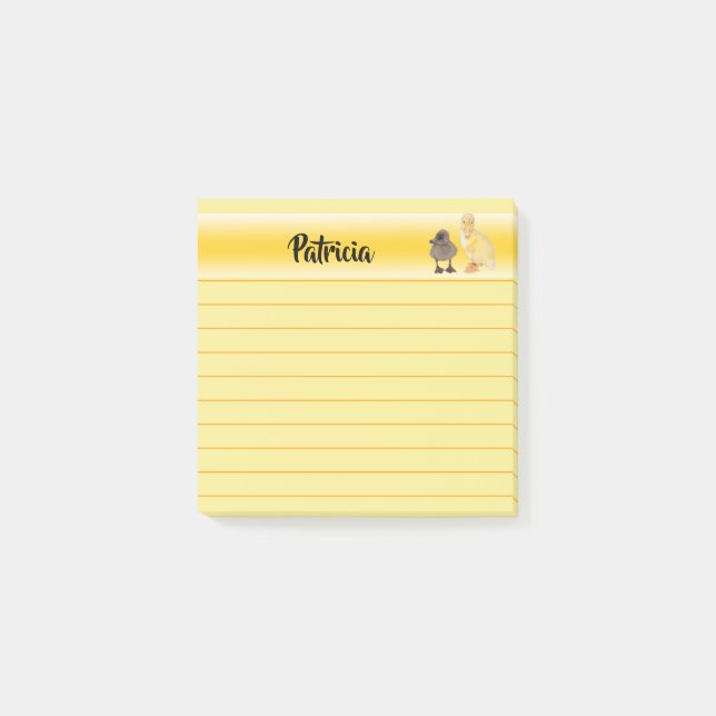 Notas Post-it® Fotografía adorable de los anadones alineada (Anverso)