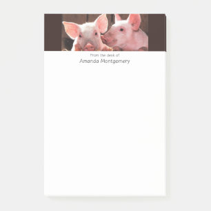 Notas Post-it® Fotografía animal de lechones rosados