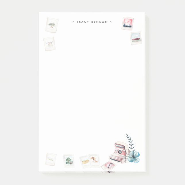 Notas Post-it® Fotografía | Cámara de acuarela personalizada (Anverso)