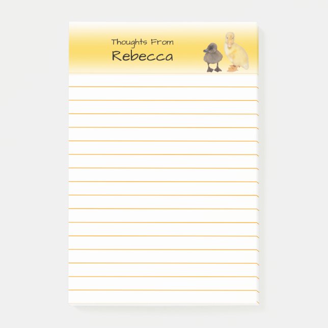 Notas Post-it® Fotografía de patitos adorables con renglones (Anverso)