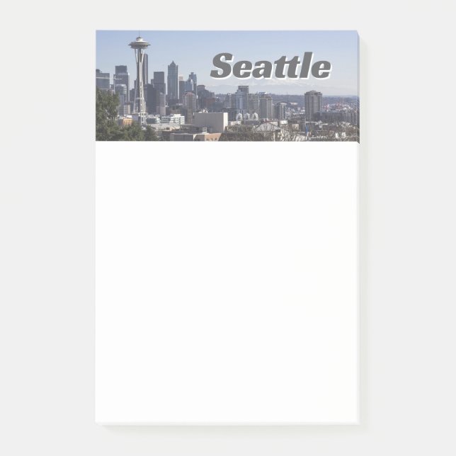 Notas Post-it® Fotografía de Seattle Washington Skyline (Anverso)
