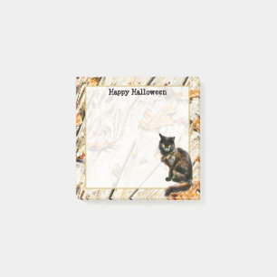 Notas Post-it® Fotografía del gato negro de Halloween