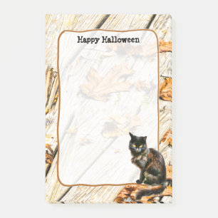Notas Post-it® Fotografía del gato negro de Halloween