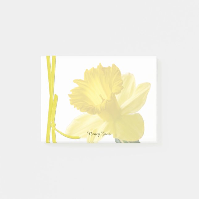 Notas Post-it® Fotografía floral amarillo Daffodil (Anverso)