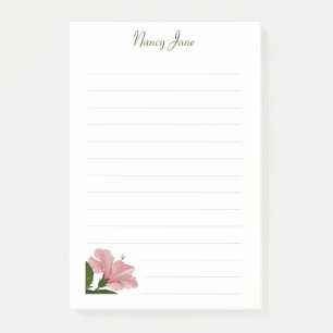 Notas Post-it® Fotografía floral del hibisco rosado tropical