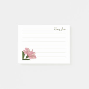 Notas Post-it® Fotografía floral del hibisco rosado tropical