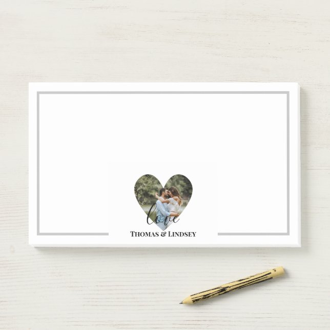 Notas Post-it® Fotografía personalizada Fotocardiaca Frame Modern (En escritorio)