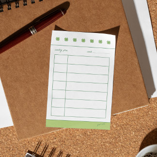Notas Post-it® Four clover lucky weekly plans
