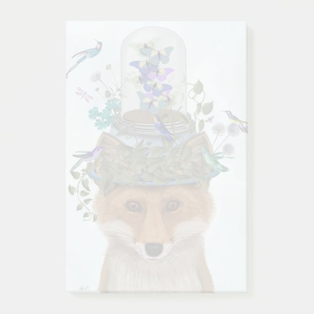 Notas Post-it® Fox con mariposa Bell Jar (Anverso)