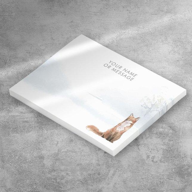 Notas Post-it® Fox de la escena de Woodland de Invierno personali (Personalized Winter Woodland Scene Fox Post-it Notes)