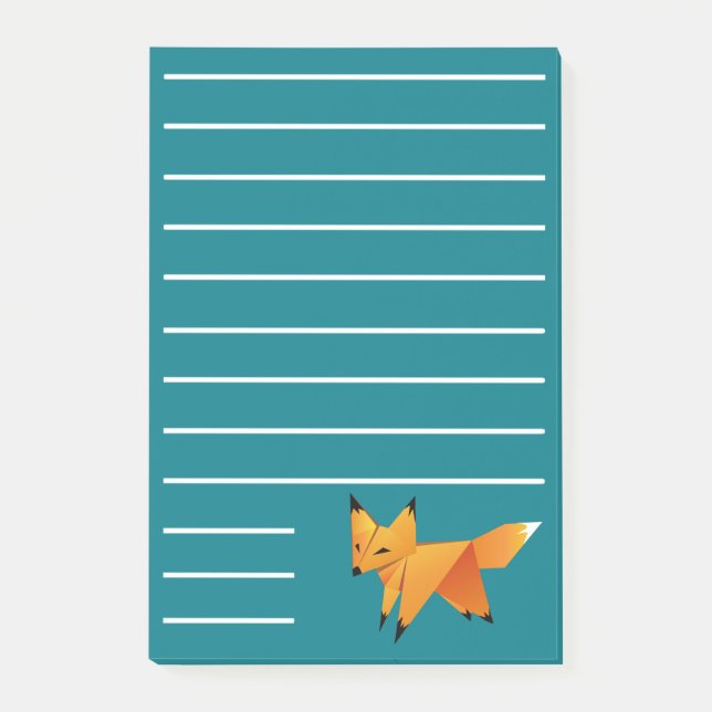 Notas Post-it® Fox lindo de Origami (Anverso)