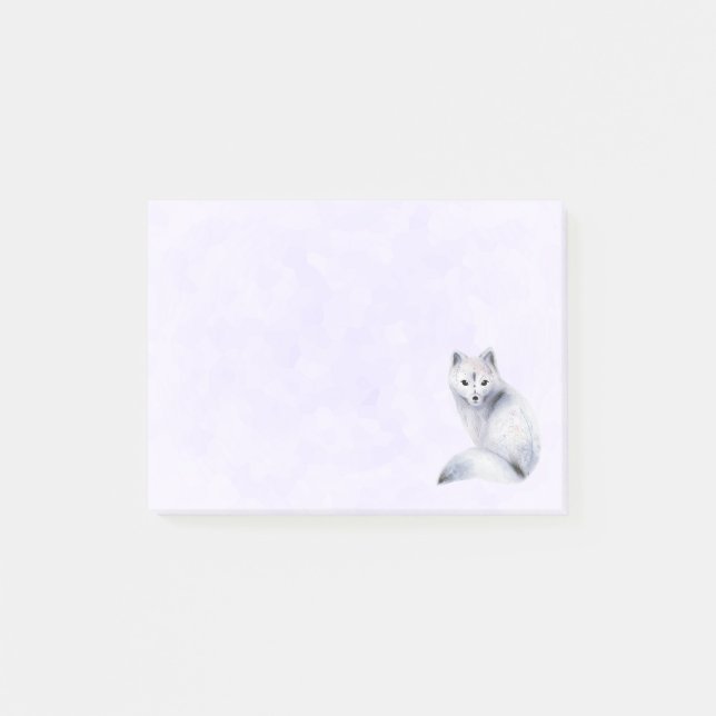 Notas Post-it® Fox nórdica con marcas florales (Anverso)